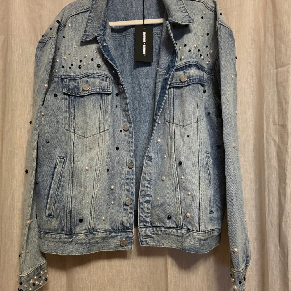 NWT - Homme Femme Unisex Pearl Denim Jacket - Picture 6 of 6